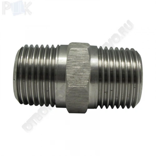 Ниппель Н-М20х1,5(Н)-G1/2"(Н)-12Х18Н10Т L=80мм УТ000018297